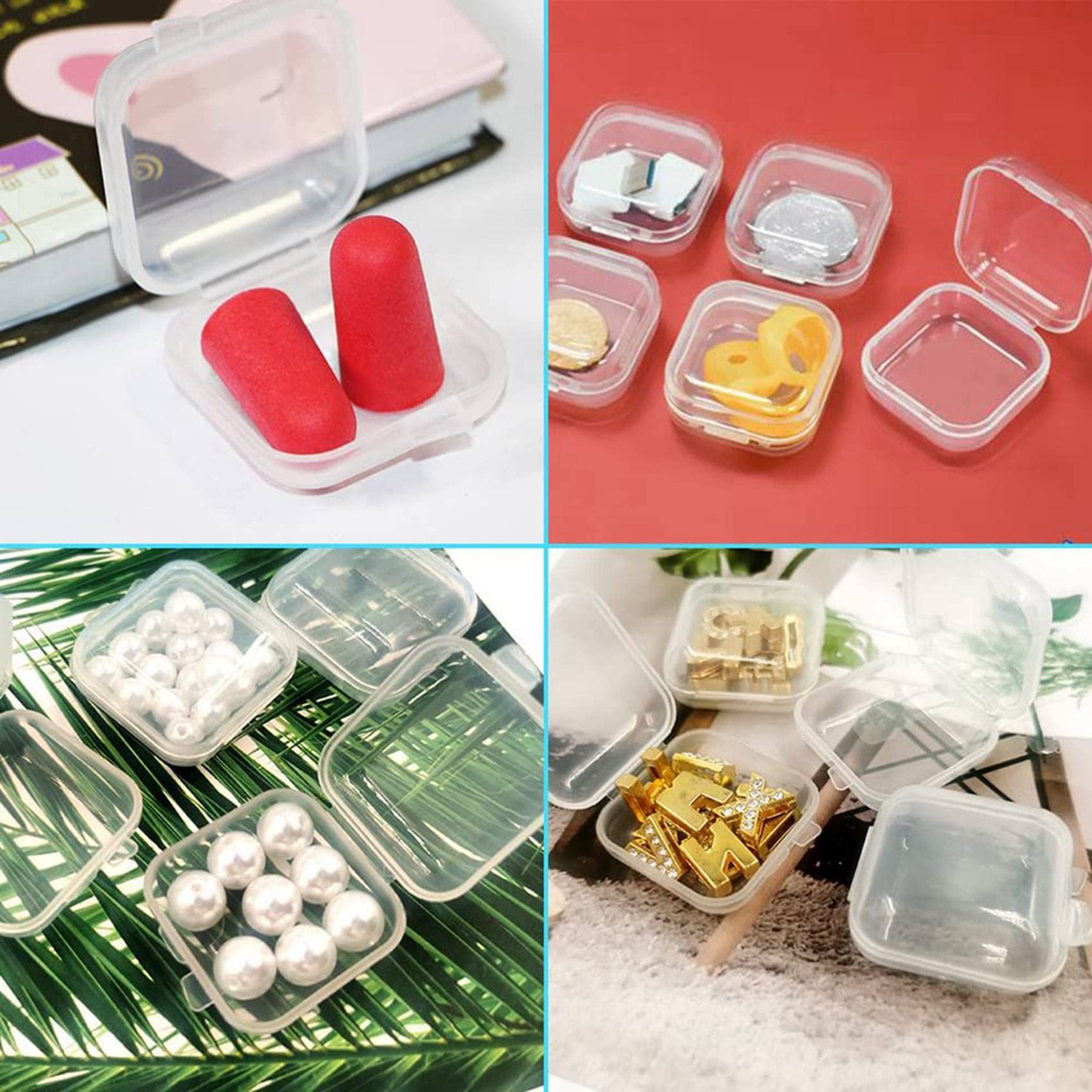 Amazon｜100パックの小さな透明なプラスチック製の保管容器、ミックス